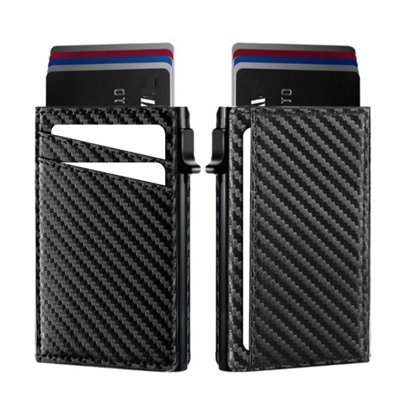 Card Case Minimalist - Pop up Slim Wallet for Men