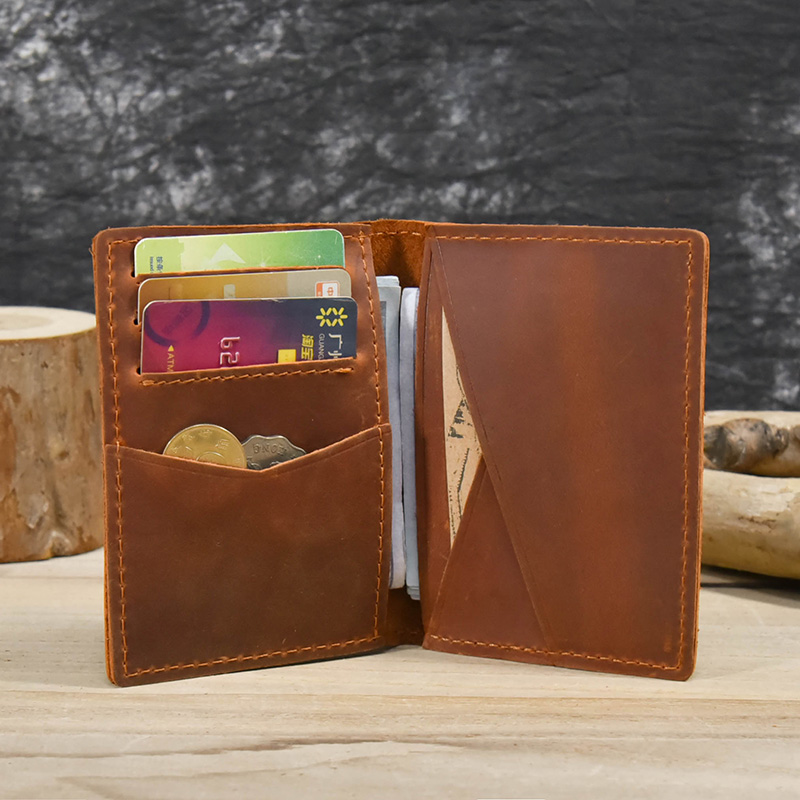 Card Case Minimalist - Vintage Leather Driver License Wallet Men
