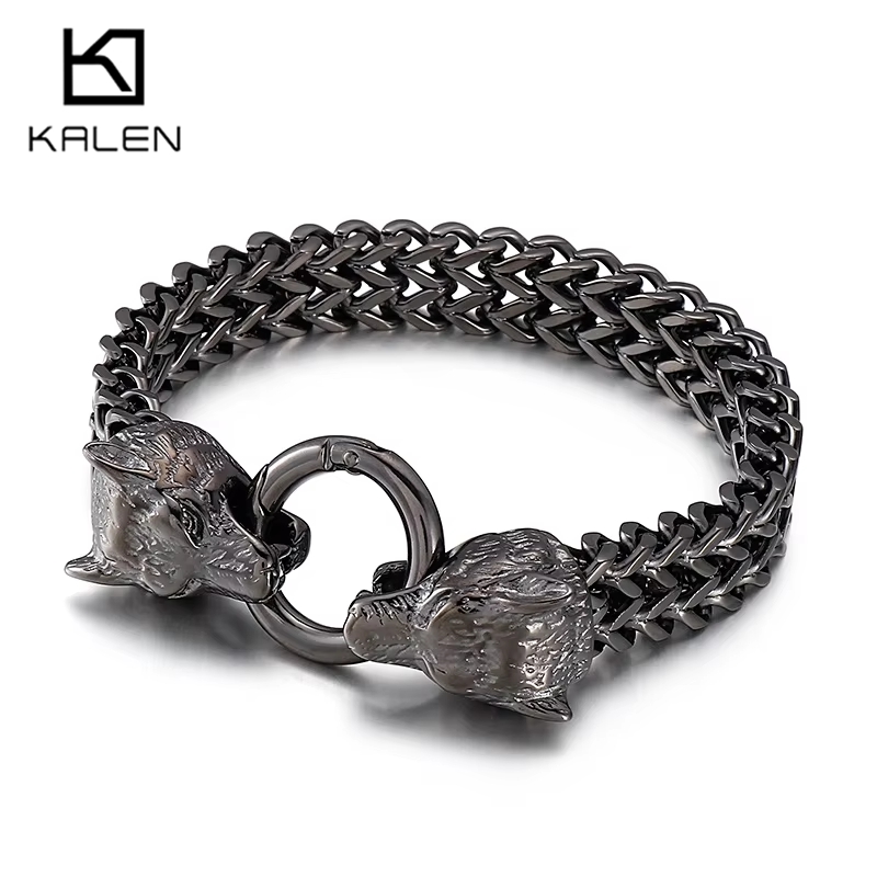 Men Accessories Bd - KALEN 19-23cm Rock Viking Wolf Charm