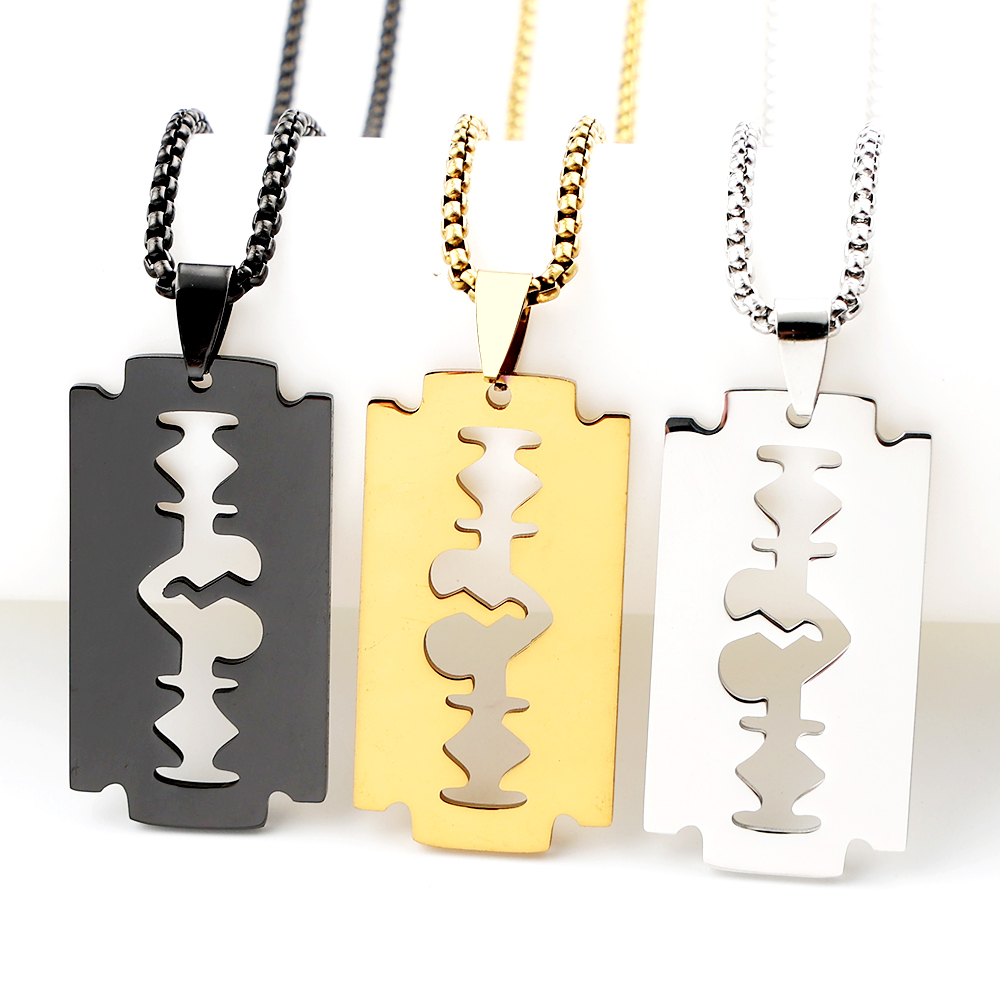 Men Accessories Aesthetic - Gothic Blade Razor Pendant Necklaces Men