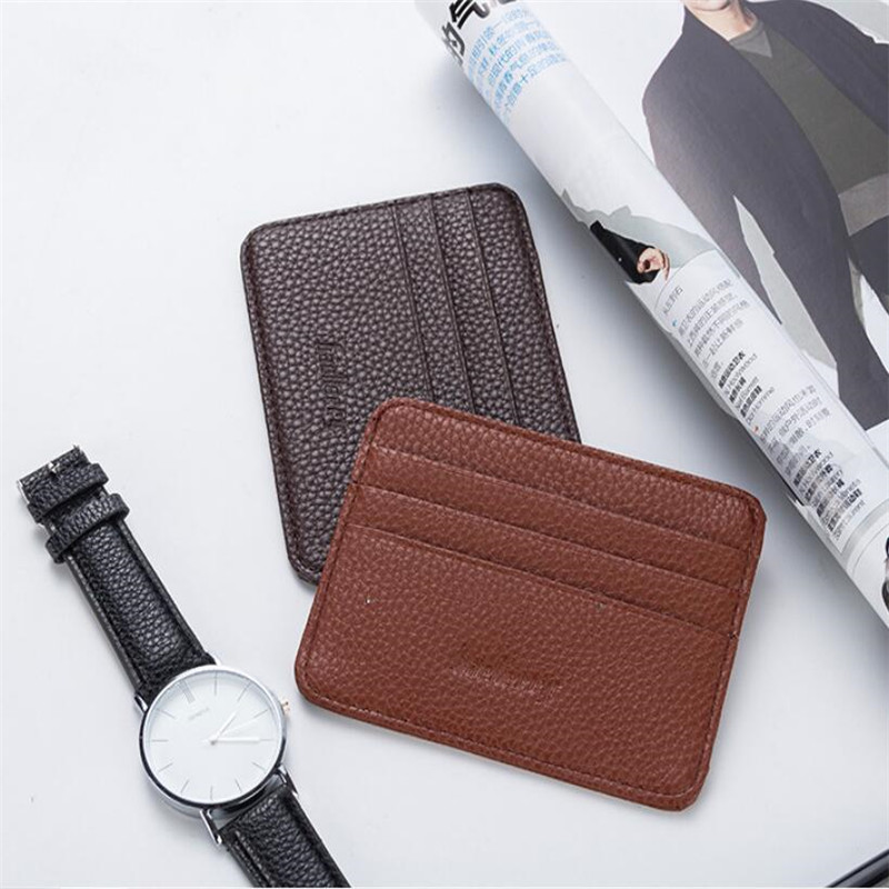 Card Case Minimalist - Fashion Slim Minimalist Wallet PU Leather