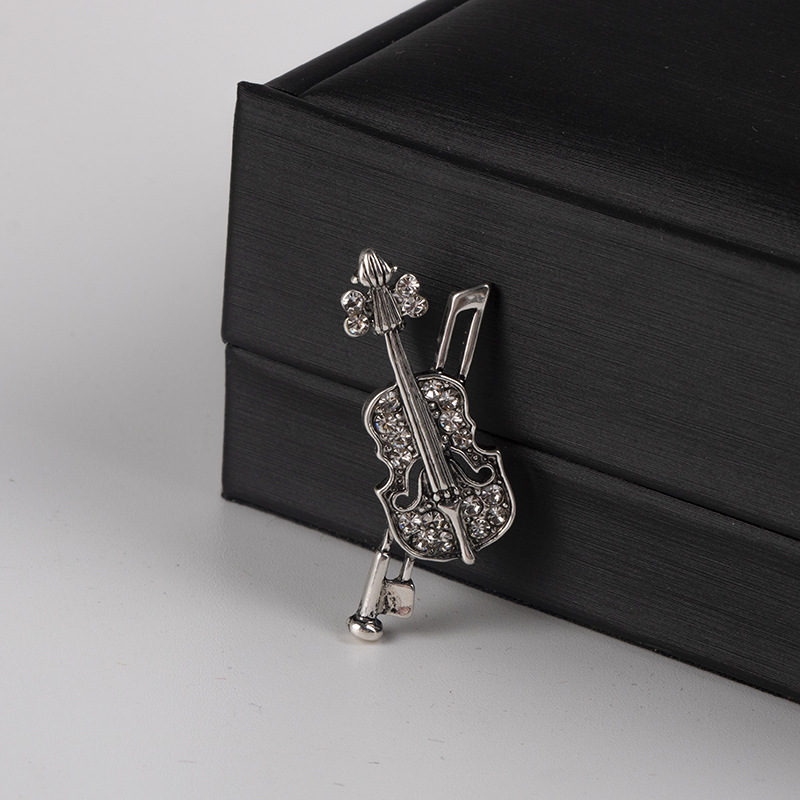 Crystal Violin Brooch Jewelry  - Men Accessories Brooch ulasan dan harga