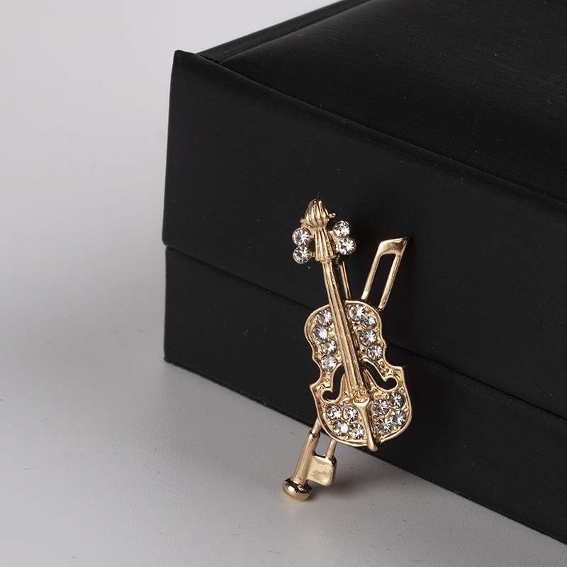 Crystal Violin Brooch Jewelry  - Men Accessories Brooch ulasan dan harga