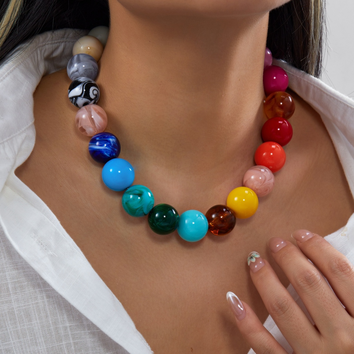 Fashion Colorful Acrylic Big R - Men Accessories Aesthetic ulasan dan harga