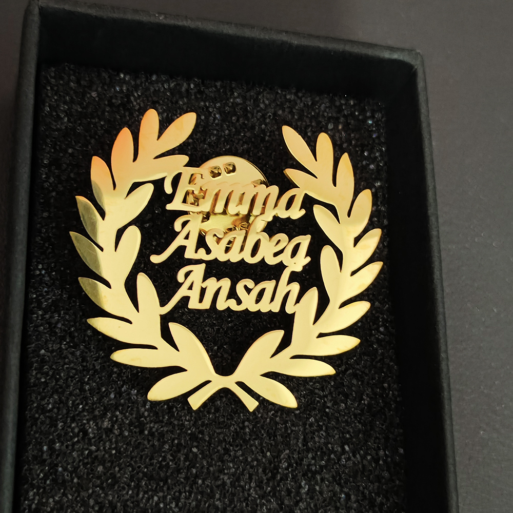 Customized Men Women Name Lett - Men Accessories Brooch ulasan dan harga