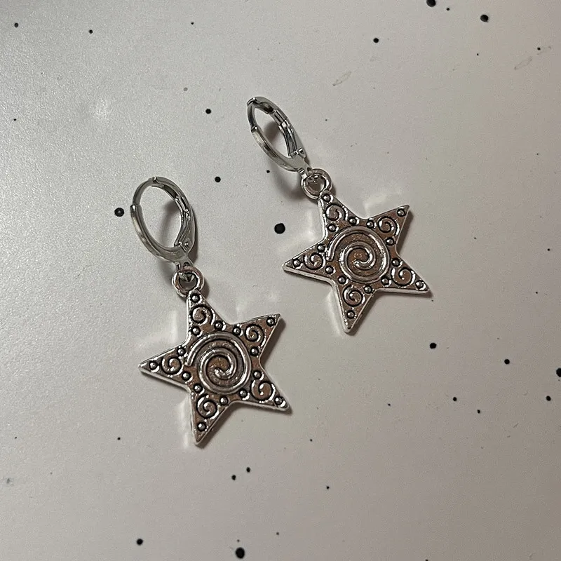 Vintage Goth Silver Color Spir - Men Accessories Aesthetic ulasan dan harga