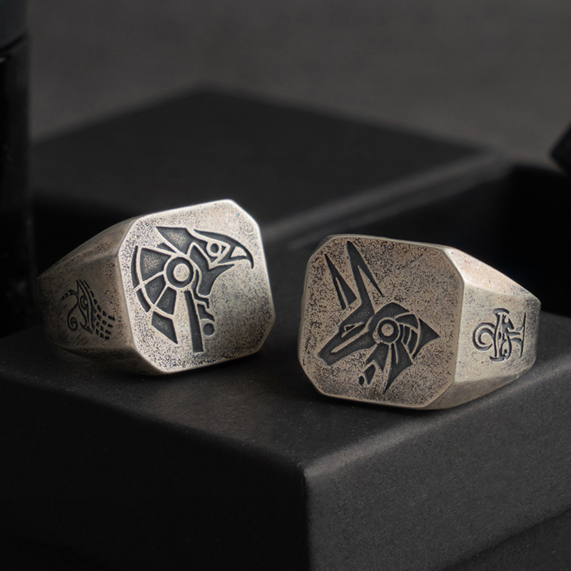 Retro Egypt Anubis Horus Ring  - Men'S Accessories Jewelry Egypt ulasan dan harga
