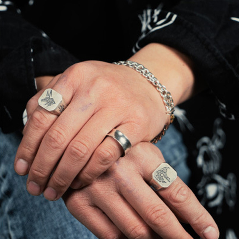 Retro Egypt Anubis Horus Ring  - Men'S Accessories Jewelry Egypt ulasan dan harga