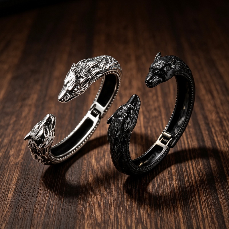 Double Wolf Head Opening Brace - Men Accessories Bd ulasan dan harga