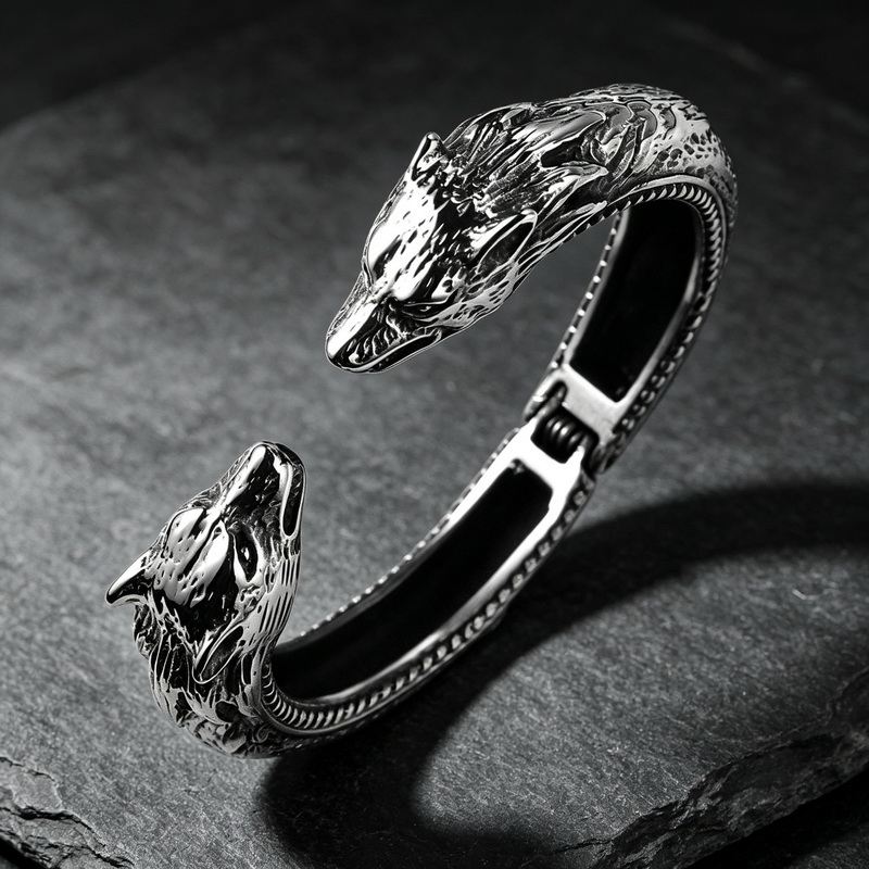 Double Wolf Head Opening Brace - Men Accessories Bd ulasan dan harga