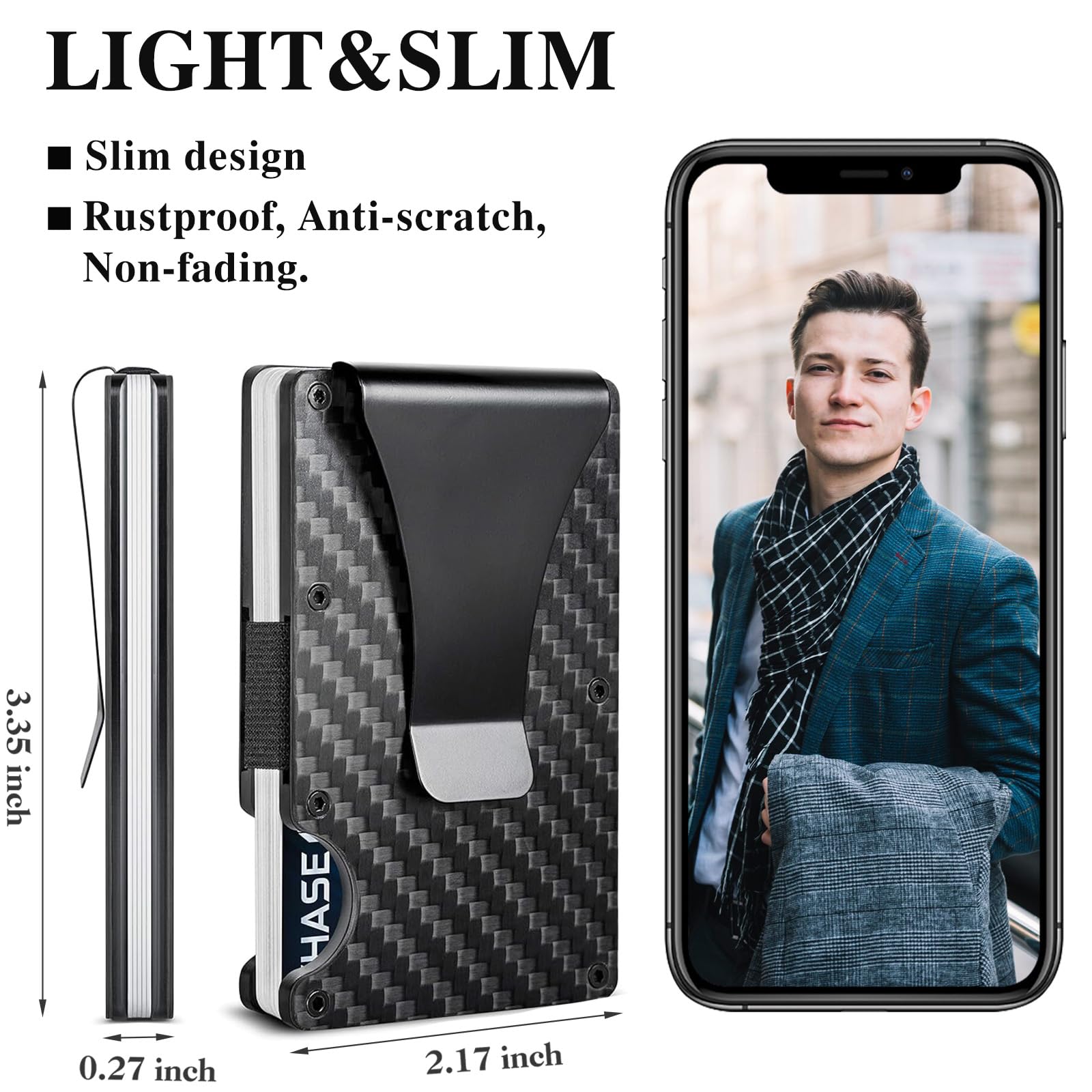 Carbon Fiber Wallet, Metal Mon - Card Case Minimalist ulasan dan harga