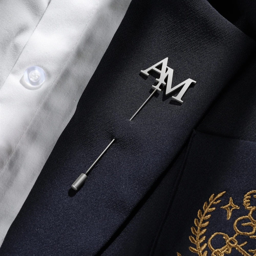 Custom Initials Brooch Men Sta - Men Accessories Brooch ulasan dan harga