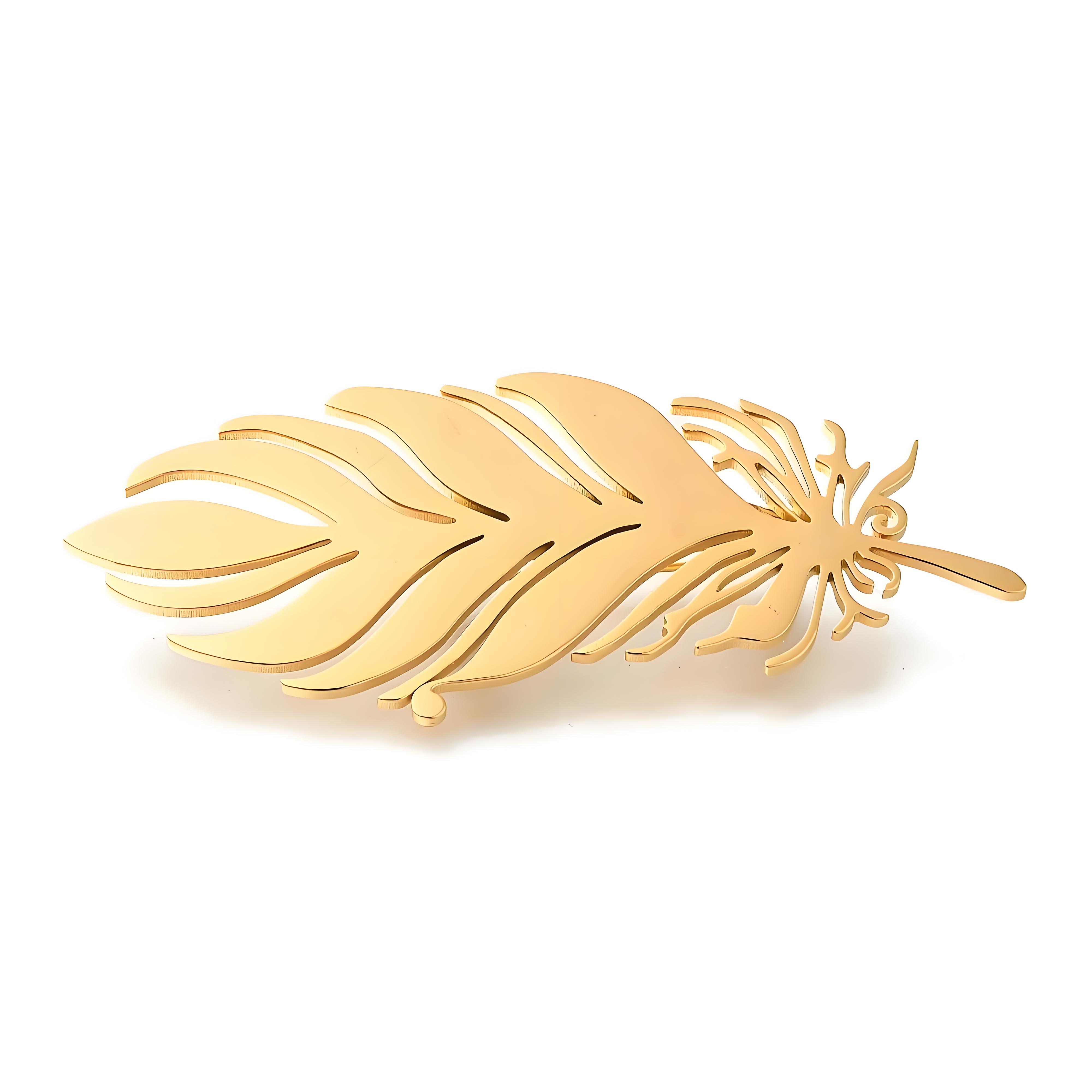 Gold - Plated Feather Brooch,  - Men Accessories Brooch ulasan dan harga