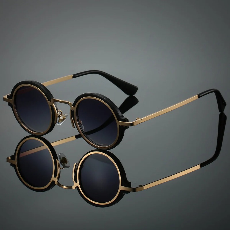 New Retro Metal Round Frame Su - Quality Men'S Accessories ulasan dan harga