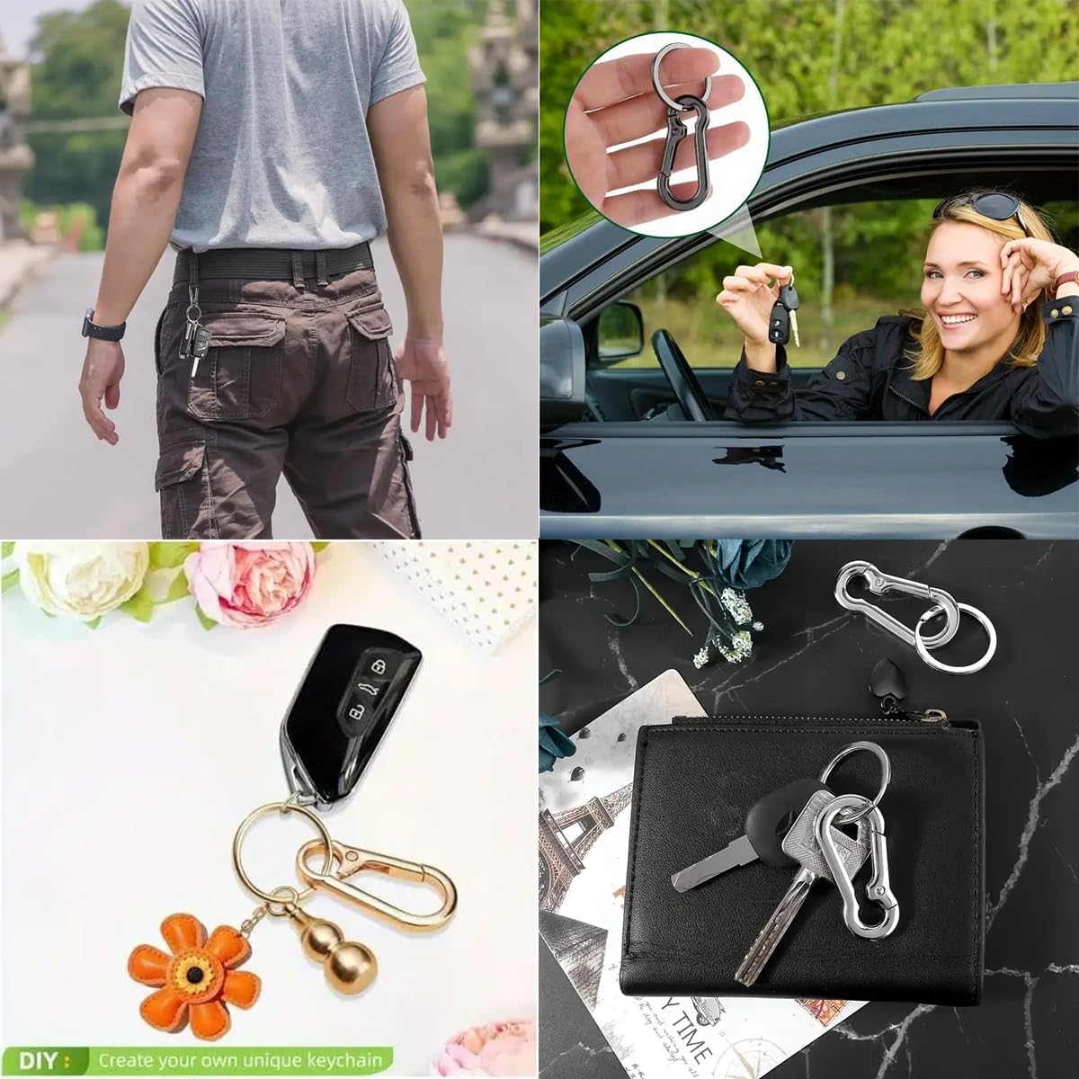 6/12/20 Pcs Alloy Clip Keychai - Men Accessories Bag ulasan dan harga