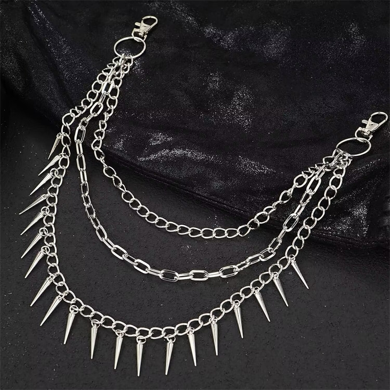 Layer 3 Punk Chain On The Jean - Men Accessories Aesthetic ulasan dan harga
